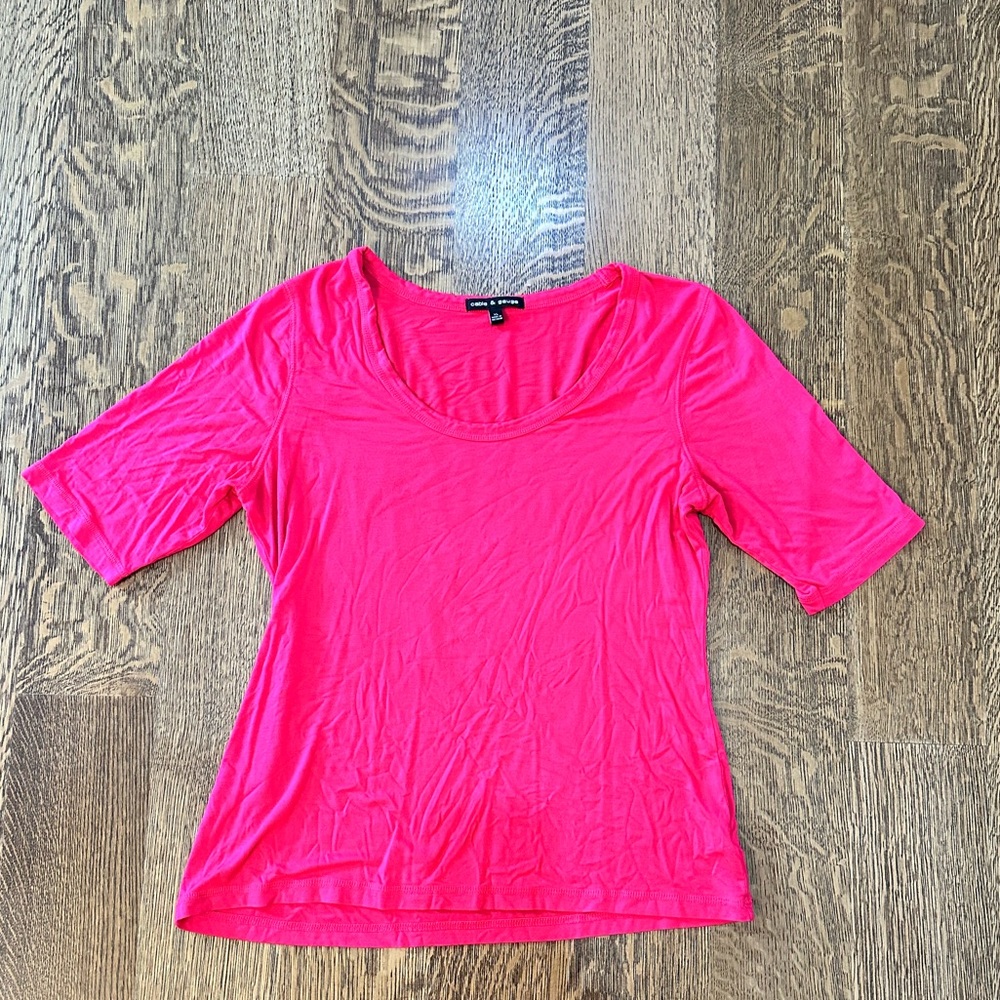 Women’s extra large short sleeve by cable and gage, hot pink